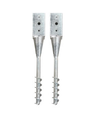 Piquets au sol 2 pcs Argenté 10x10x57 cm Acier galvanisé | Mobilier & Déco