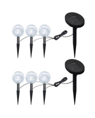 Lampes de jardin à LED 6pcs Ancrage à piquet et panneau solaire | Mobilier & Déco