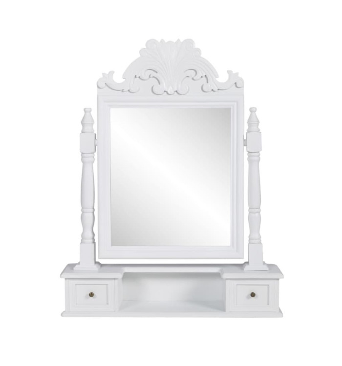 Coiffeuse avec miroir pivotant rectangulaire MDF | Mobilier & Déco