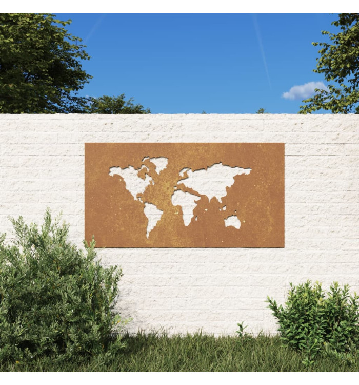 Décoration murale jardin 105x55 cm design de carte du monde | Mobilier & Déco