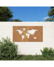 Décoration murale jardin 105x55 cm design de carte du monde | Mobilier & Déco