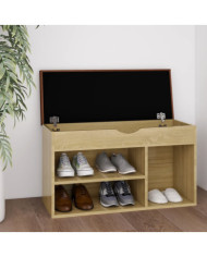 Banc à chaussures et coussin Chêne sonoma Bois d'ingénierie | Mobilier & Déco