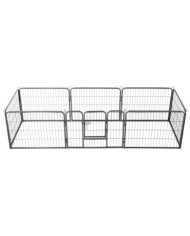 Parc pour chiens 8 panneaux Acier 60 x 80 cm Noir | Mobilier & Déco