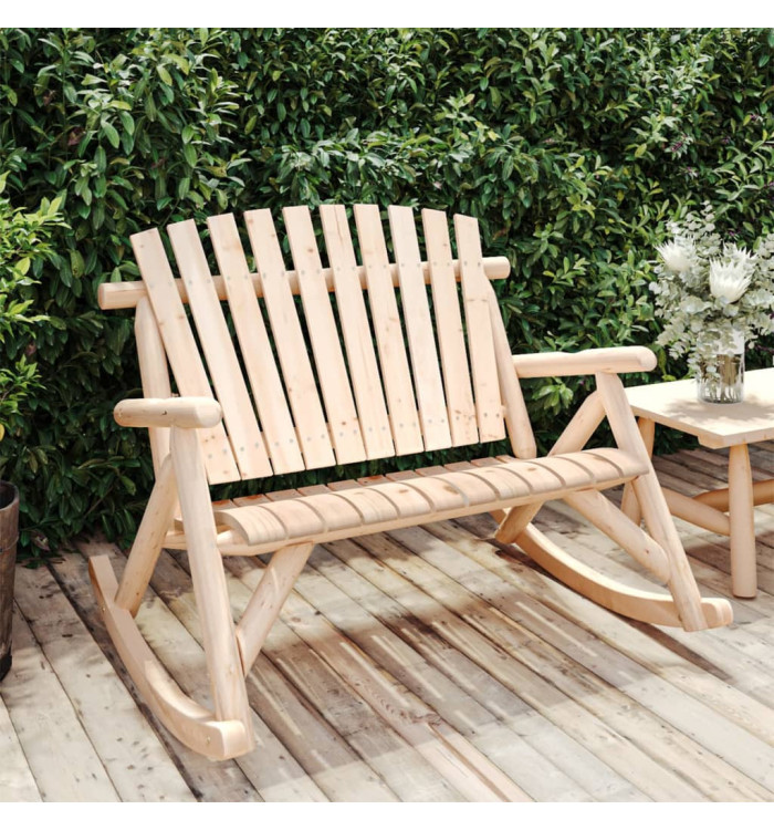 Banc à bascule jardin 2 places 123x96x102 cm bois massif épicéa | Mobilier & Déco
