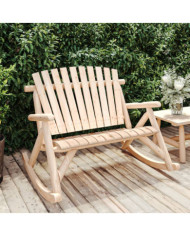 Banc à bascule jardin 2 places 123x96x102 cm bois massif épicéa | Mobilier & Déco