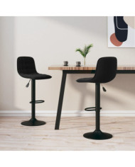 Tabourets de bar lot de 2 noir velours | Mobilier & Déco