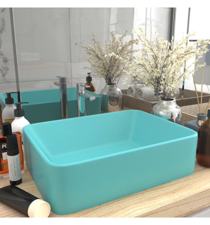 Lavabo de luxe Vert clair mat 41x30x12 cm Céramique | Mobilier & Déco