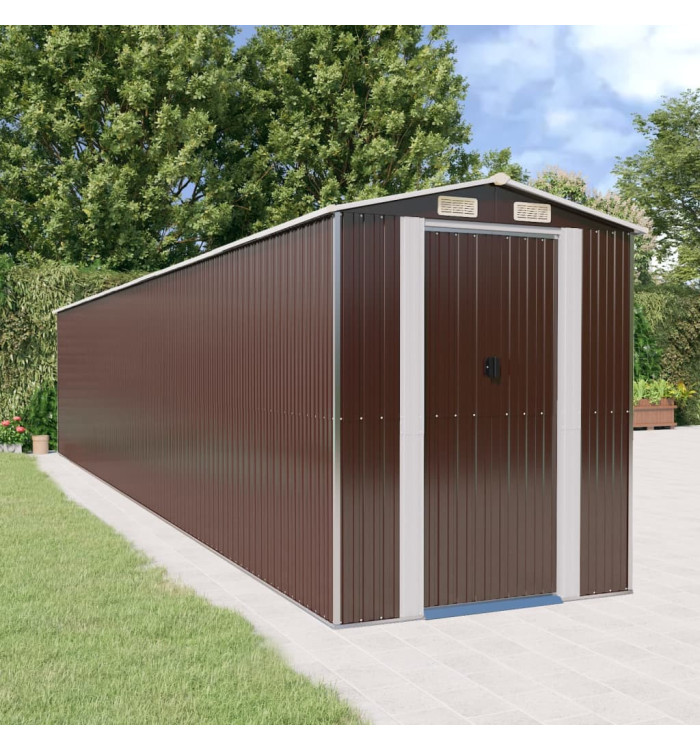 Abri de jardin Marron foncé 192x1021x223 cm Acier galvanisé | Mobilier & Déco