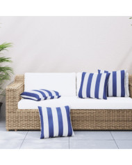 Coussins décoratifs lot de 4 Rayures bleues et blanches 60x60cm | Mobilier & Déco