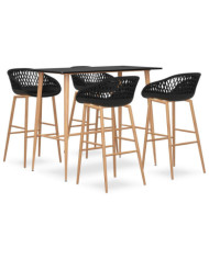 Ensemble de bar 5 pcs Noir | Mobilier & Déco