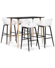 Ensemble de bar 5 pcs Noir et blanc | Mobilier & Déco