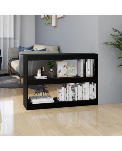 Bibliothèque/Séparateur de pièce Noir 100x30x71,5 cm Pin massif | Mobilier & Déco