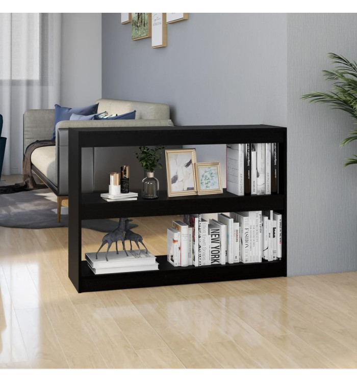 Bibliothèque/Séparateur de pièce Noir 100x30x71,5 cm Pin massif | Mobilier & Déco