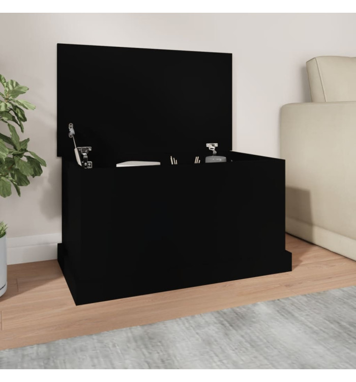 Boîte de rangement noir 70x40x38 cm bois d'ingénierie | Mobilier & Déco