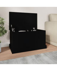 Boîte de rangement noir 70x40x38 cm bois d'ingénierie | Mobilier & Déco