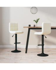 Tabourets de bar lot de 2 crème velours | Mobilier & Déco