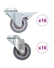 32 pcs Roulettes pivotantes à trou de boulon 50 mm | Mobilier & Déco