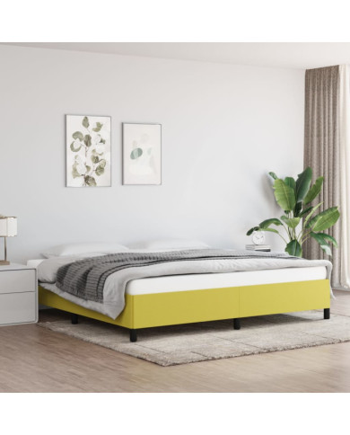 Cadre de lit sans matelas vert 200x200 cm tissu | Mobilier & Déco