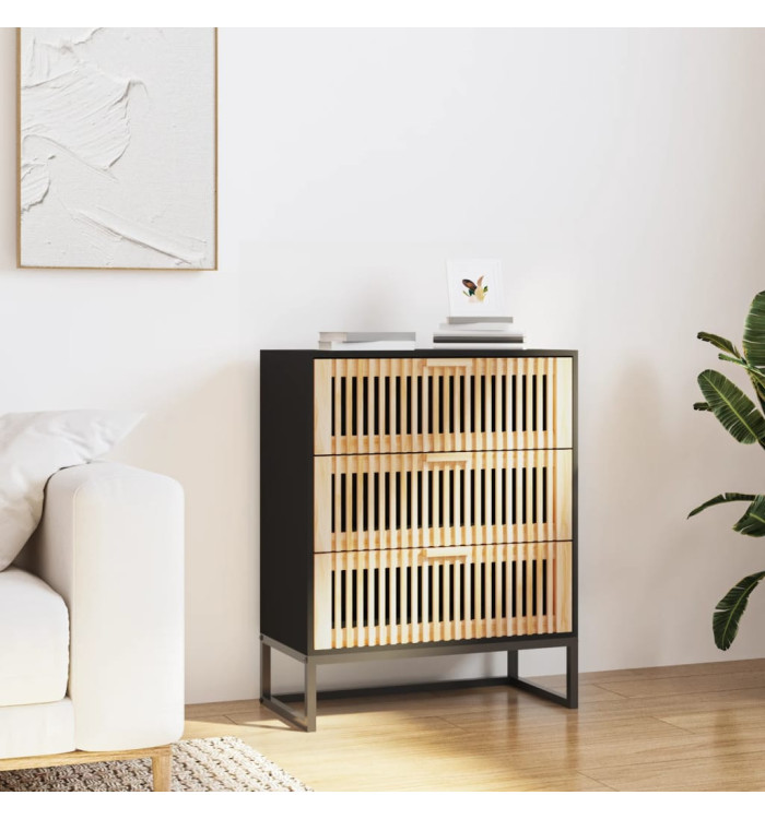 Buffet noir 60x30x75 cm bois d'ingénierie | Mobilier & Déco