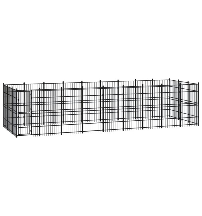 Chenil d'extérieur pour chiens Acier 24,88 m² | Mobilier & Déco