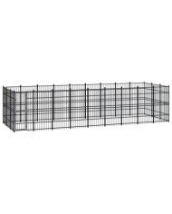 Chenil d'extérieur pour chiens Acier 24,88 m² | Mobilier & Déco