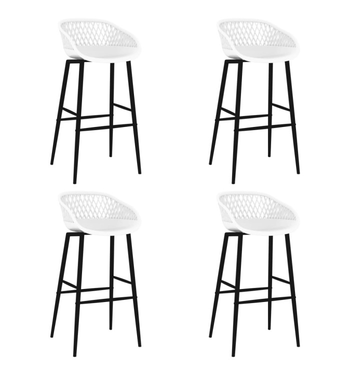 Chaises de bar lot de 4 blanc | Mobilier & Déco