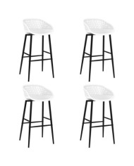 Chaises de bar lot de 4 blanc | Mobilier & Déco