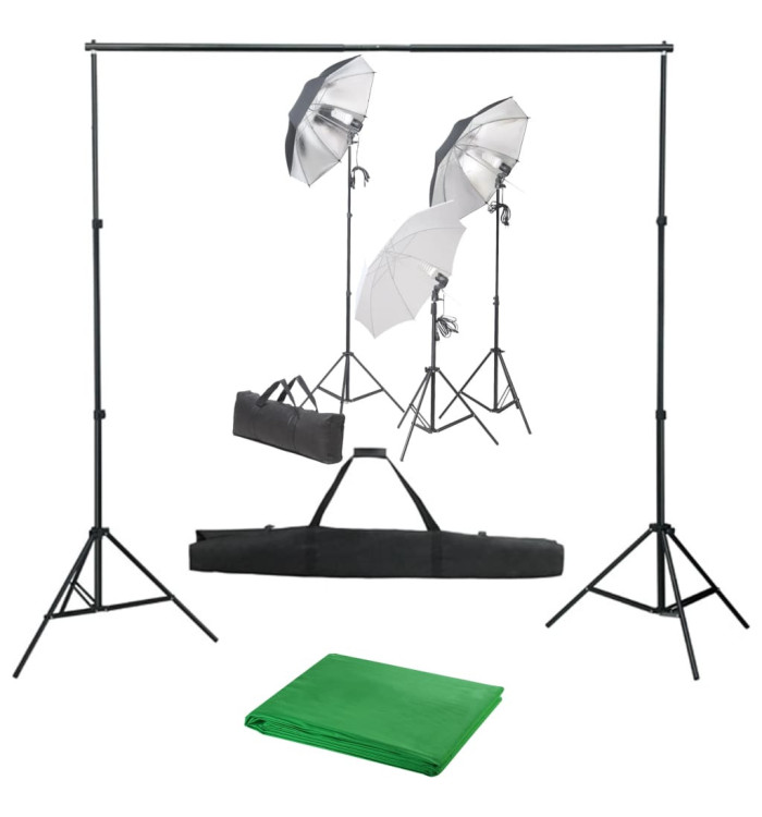 Kit de studio photo avec ensemble d'éclairage et toile de fond | Mobilier & Déco