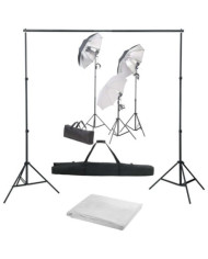 Kit de studio photo avec ensemble d'éclairage et toile de fond | Mobilier & Déco