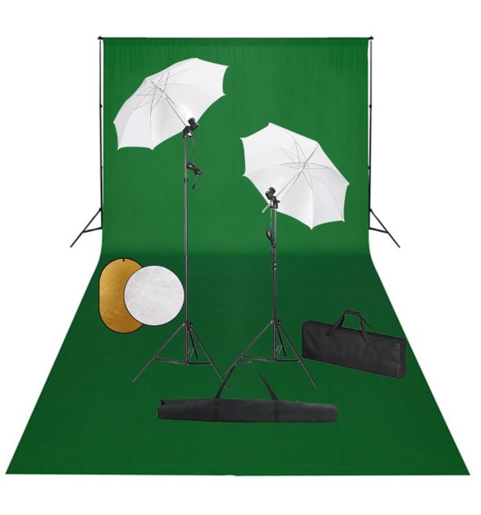 Kit de studio photo avec lampes toile de fond et réflecteur | Mobilier & Déco