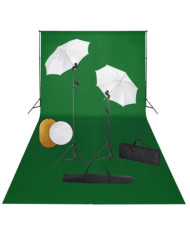 Kit de studio photo avec lampes toile de fond et réflecteur | Mobilier & Déco