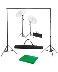 Kit de studio photo avec toile de fond lampes et parapluies | Mobilier & Déco