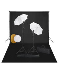 Kit de studio photo avec lampes toile de fond et réflecteur | Mobilier & Déco