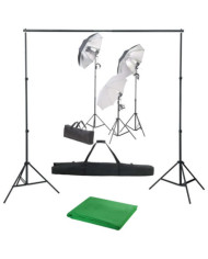 Kit de studio photo avec ensemble d'éclairage et toile de fond | Mobilier & Déco
