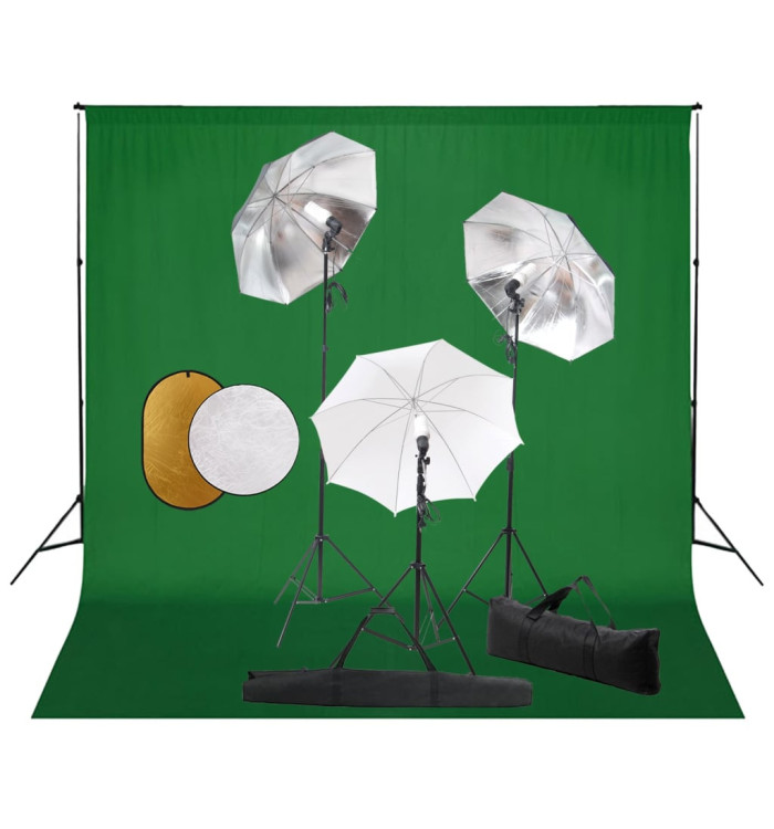 Kit de studio photo avec lampes toile de fond et réflecteur | Mobilier & Déco