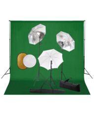 Kit de studio photo avec lampes toile de fond et réflecteur | Mobilier & Déco