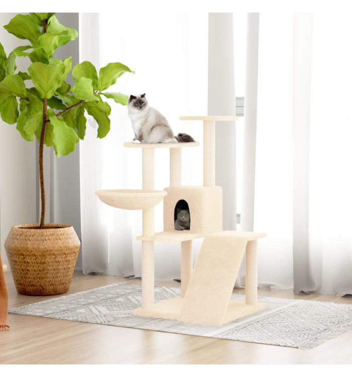 Arbre à chat avec griffoirs en sisal Crème 94 cm | Mobilier & Déco