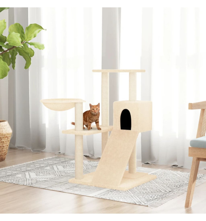 Arbre à chat avec griffoirs en sisal Crème 82 cm | Mobilier & Déco