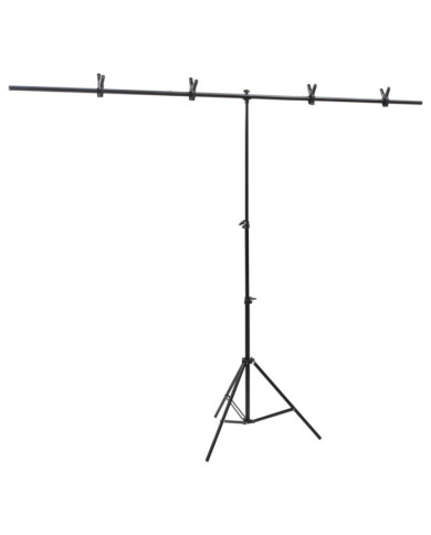 Support de fond en forme de T Noir 201x60x(70-200) cm | Mobilier & Déco
