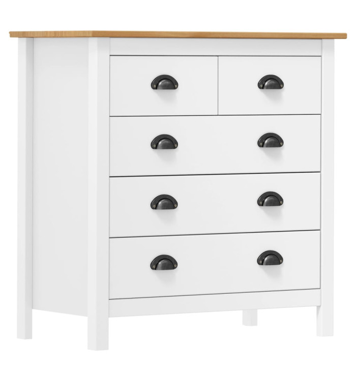 Buffet Hill Blanc 79x40x80 cm Bois de pin solide | Mobilier & Déco
