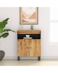 Buffet avec 2 portes 60x33x75 cm bois massif de manguier | Mobilier & Déco