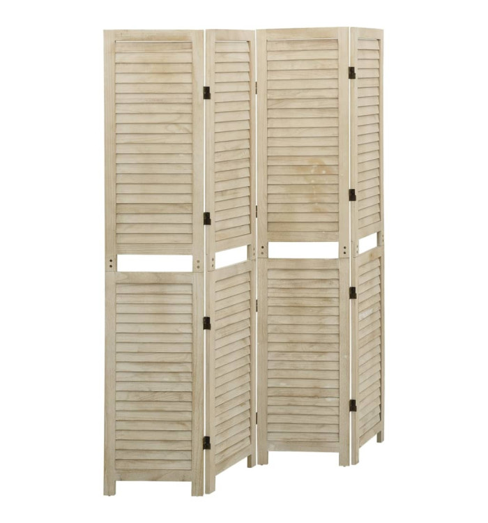 Cloison de séparation 4 panneaux 140x165 cm Bois de Paulownia | Mobilier & Déco