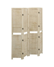 Cloison de séparation 4 panneaux 140x165 cm Bois de Paulownia | Mobilier & Déco