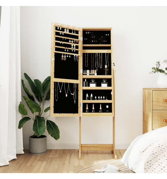 Armoire à bijoux avec miroir sur pied 42x38x152 cm | Mobilier & Déco
