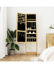 Armoire à bijoux avec miroir sur pied 42x38x152 cm | Mobilier & Déco