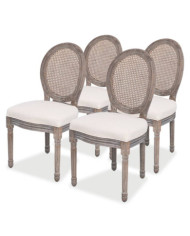 Chaises à manger lot de 4 crème tissu | Mobilier & Déco