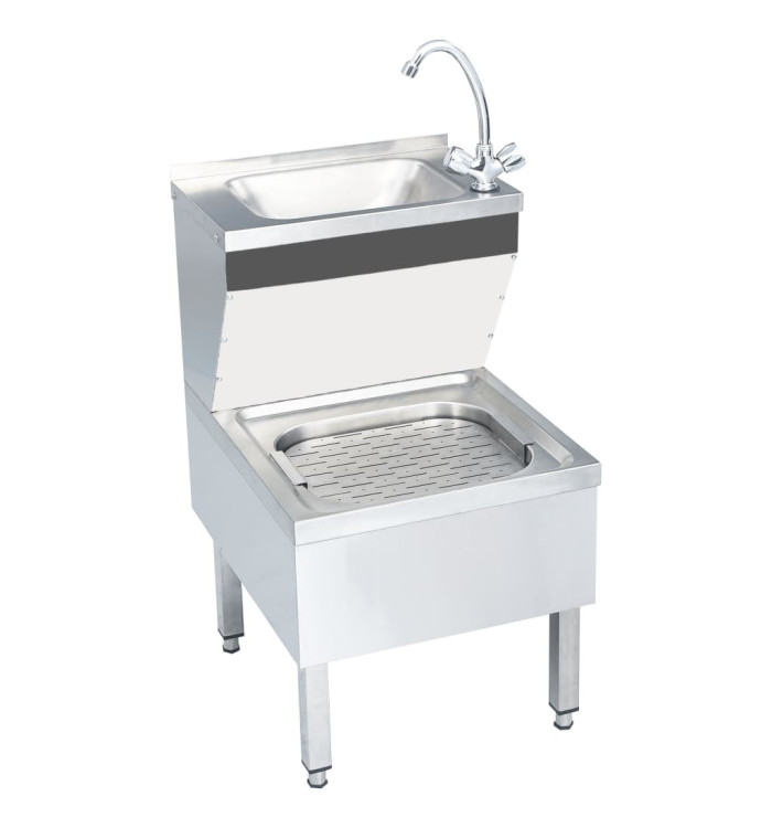 Lavabo commercial de lavage des mains avec robinet Inox | Mobilier & Déco