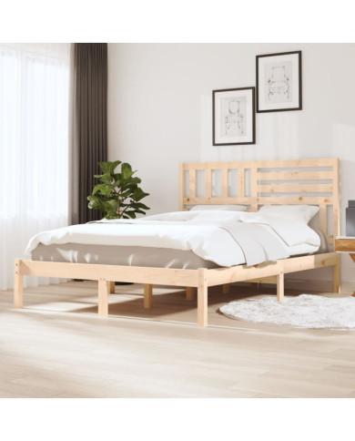 Cadre de lit sans matelas bois de pin massif 120x200 cm | Mobilier & Déco