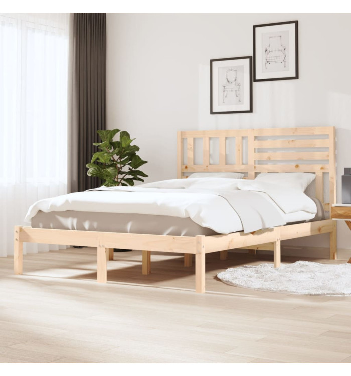 Cadre de lit sans matelas bois de pin massif 120x200 cm | Mobilier & Déco