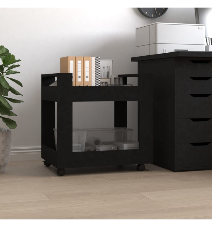 Chariot de bureau Noir 60x45x60 cm Bois d'ingénierie | Mobilier & Déco